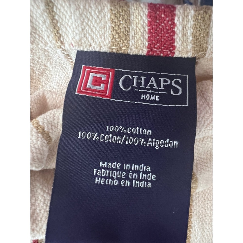 Chaps Home Emily Stripe Tablecloth 50x68 after laundered, 100% Cotton - Picture 2 of 2